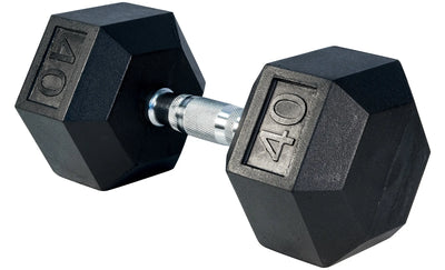 Premium Rubber Hex Dumbbell Weights Select Fitness 40 lbs  