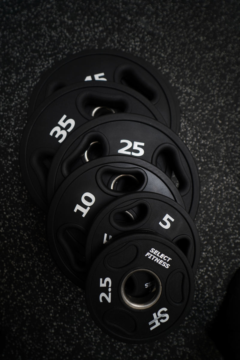 Select Fitness Urethane Olympic Weight Plates Weights Select Fitness 255lb Set