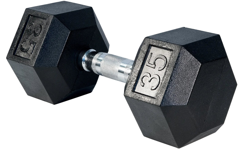 Premium Rubber Hex Dumbbell Weights Select Fitness 35 lbs  