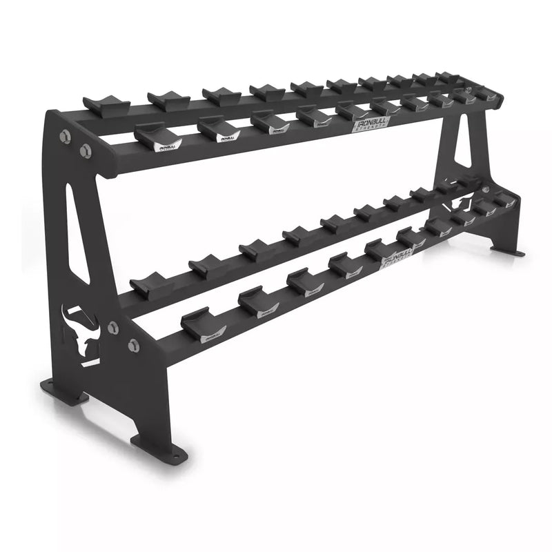 Commercial 2-Tier Dumbbell Rack Strength Iron Bull Strength Black