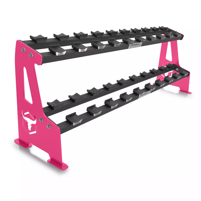 Commercial 2-Tier Dumbbell Rack Strength Iron Bull Strength Pink