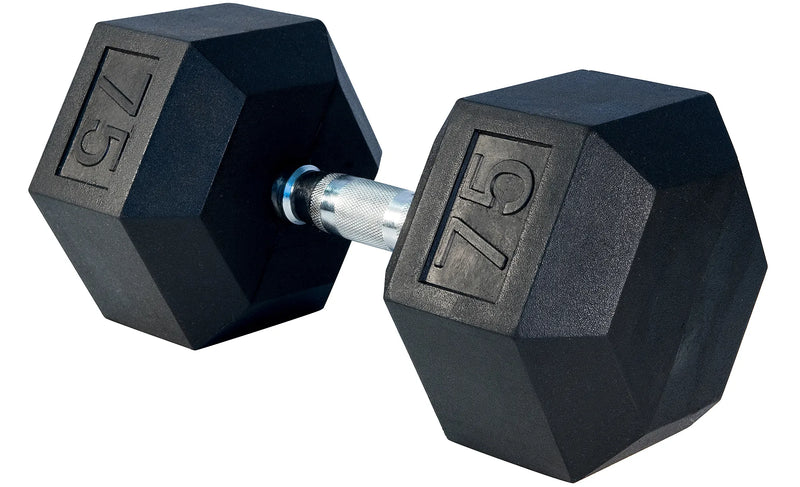 Premium Rubber Hex Dumbbell Set 55-75 LB Weights Select Fitness   