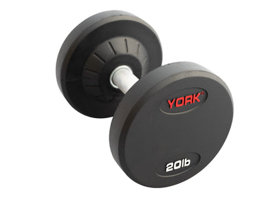 York Dumbbells Medial Grip Rubber Coated Pro Style Weights York Barbell 5 LB