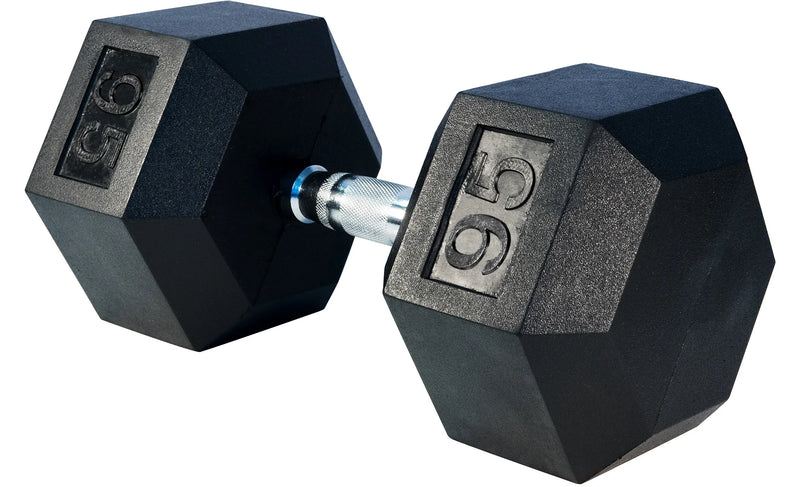Premium Rubber Hex Dumbbell Weights Select Fitness 95 lbs  