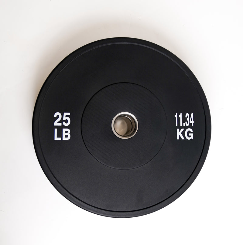 GC Training Black Bumper Weight Plate Weights Gym Concepts 25 lb