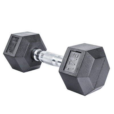 Premium Rubber Hex Dumbbell Weights Select Fitness 17.5 lbs  