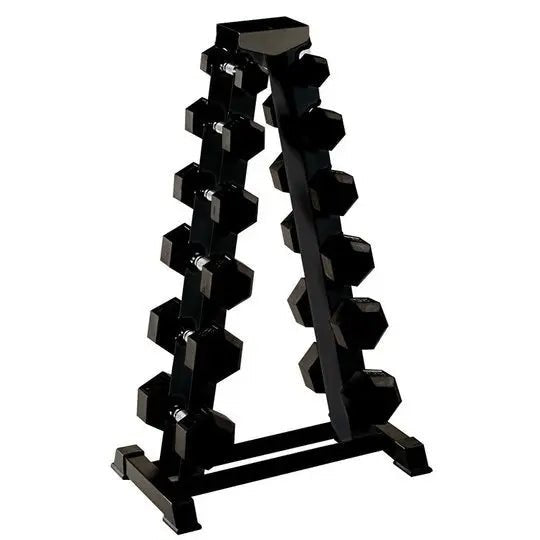 5-30LB Rubber Hex Dumbbell Set with Stand Select Fitness Weights Select Fitness