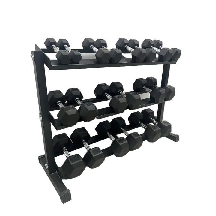 5-50LB Rubber Hex Dumbbell Set with Stand | Select Fitness Weights Select Fitness