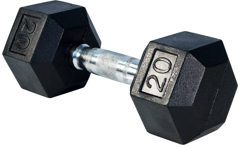 Premium Rubber Hex Dumbbell Weights Select Fitness 20 lbs  