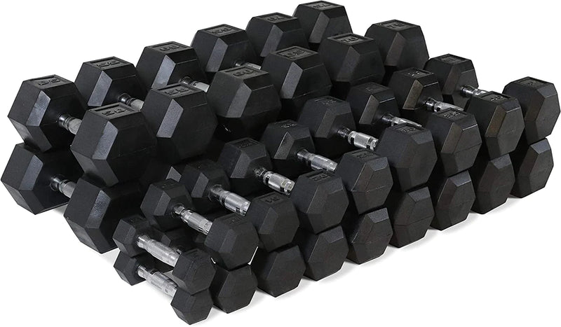 Premium Rubber Hex Dumbbell Set | 5-75LB Weights Select Fitness   