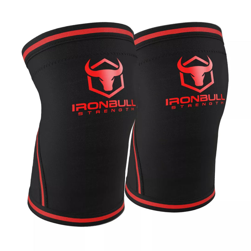 Iron Bull Strength 7mm Knee Sleeves Knee Sleeves Iron Bull Strength Black/Red S 