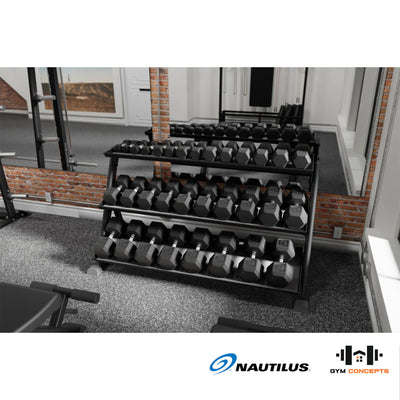 Nautilus 3-Tier Dumbbell Rack Storage Nautilus