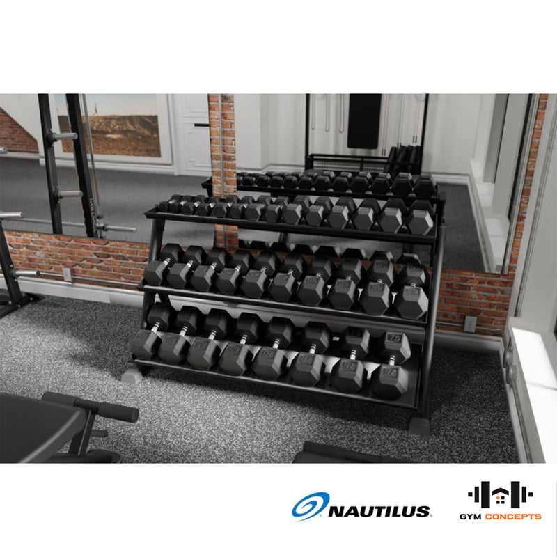 Nautilus 3-Tier Dumbbell Rack Storage Nautilus