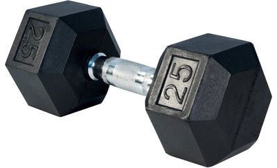 Premium Rubber Hex Dumbbell Weights Select Fitness 25 lbs  
