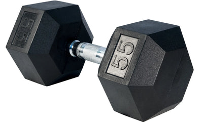 Premium Rubber Hex Dumbbell Weights Select Fitness 55 lbs  