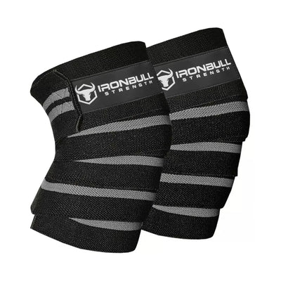 Iron Bull Strength Classic Knee Wraps Knee Wraps Iron Bull Strength Black/Gray  
