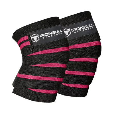 Iron Bull Strength Classic Knee Wraps Knee Wraps Iron Bull Strength Black/Pink  