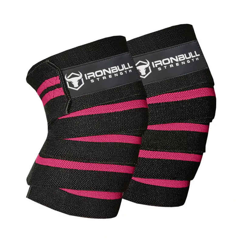 Iron Bull Strength Classic Knee Wraps Knee Wraps Iron Bull Strength Black/Pink  
