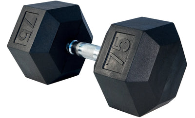 Premium Rubber Hex Dumbbell Weights Select Fitness 75 lbs  