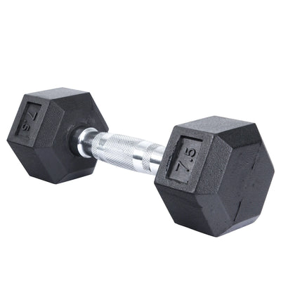 Premium Rubber Hex Dumbbell Weights Select Fitness 7.5 lbs  