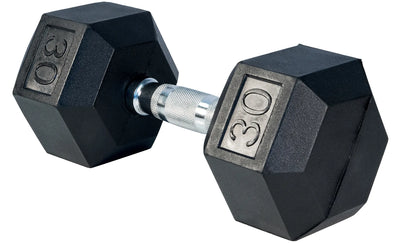 Premium Rubber Hex Dumbbell Weights Select Fitness 30 lbs  