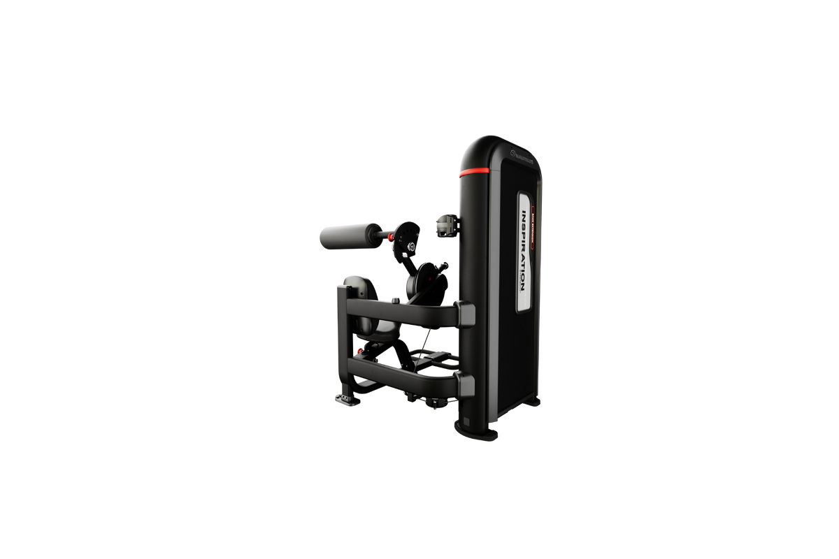 Nautilus Inspiration Back Extension machine in black, three-quarter view