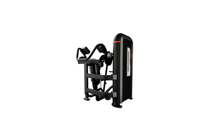 Nautilus Inspiration Pull Over machine in black, three-quarter view
