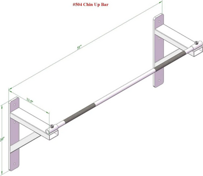 PowerBody PB 504 Straight Wall Mounted Chin Up Bar With Knurling - Made in Canada Fitness Accessories Power Body   