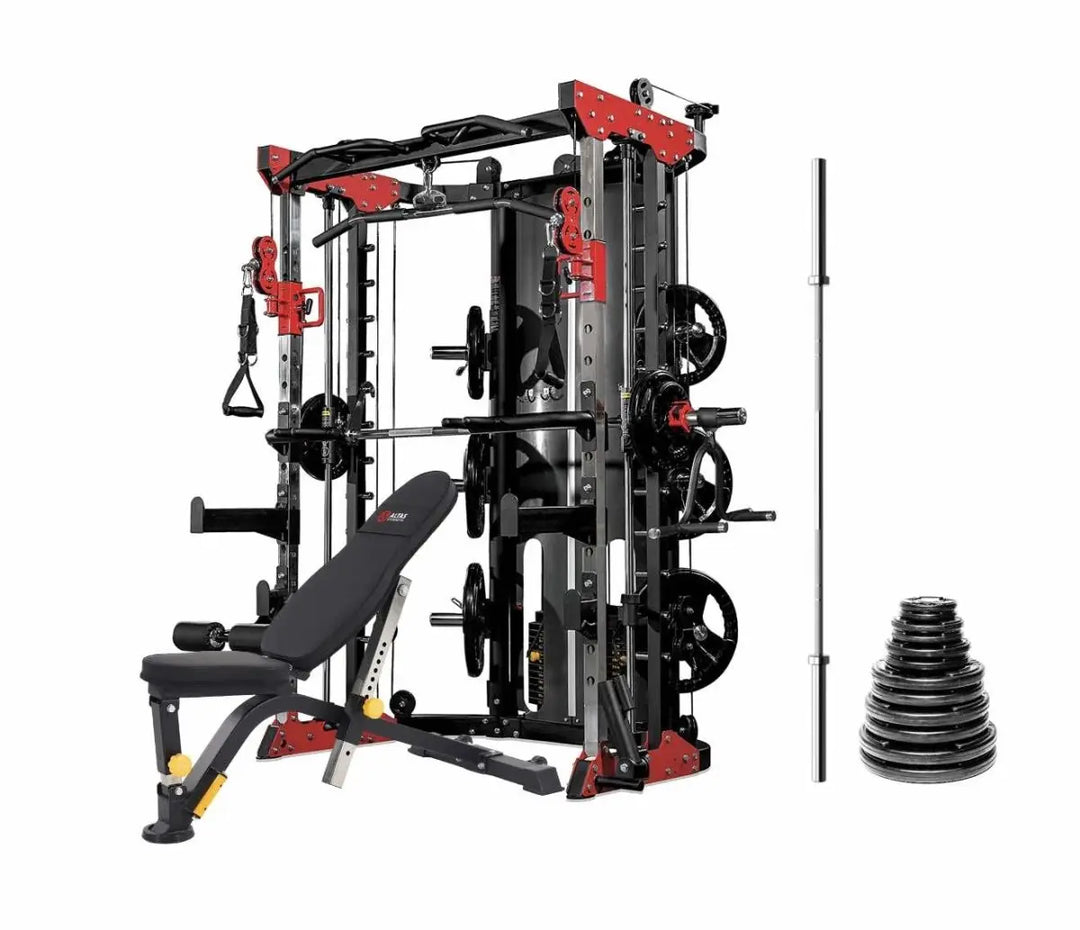 AL-3058 All in One Smith Functional Bundles Strength Altas Strength AL3058 + 300LB Plate Set + AL-4006 Bench