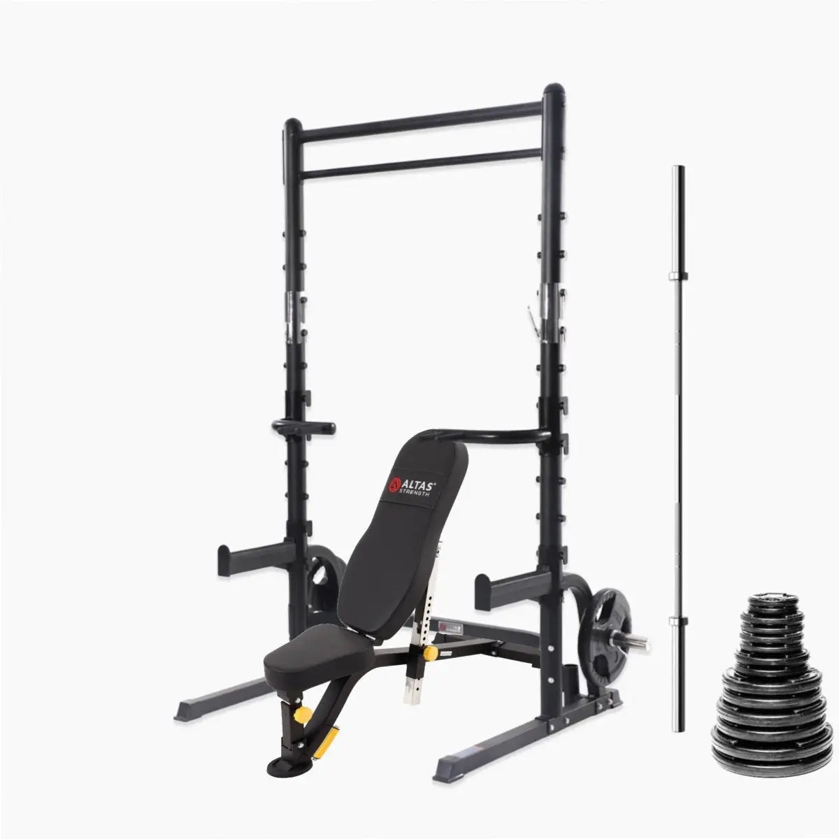 Altas Strength AL-3003 Squat Rack Bundles Strength Altas Strength AL-3003 + 300lb Plate Set + AL-4006 Bench