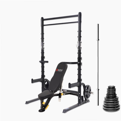 Altas Strength AL-3003 Squat Rack Bundles Strength Altas Strength AL-3003 + 300lb Plate Set + AL-4006 Bench