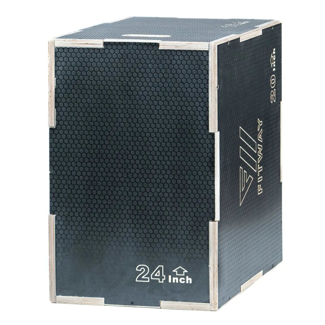FitWay 3 in 1 Non-Slip Wood Plyo Box 16 x 20 x 24 Inch Strength &amp; Conditioning FitWay Fitness