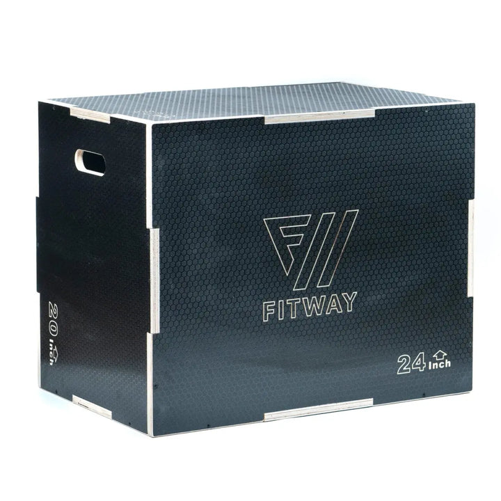 FitWay 3-in-1 Non-Slip Wood Plyo Box 30 x 24 x 20 Inch Strength &amp; Conditioning FitWay Fitness