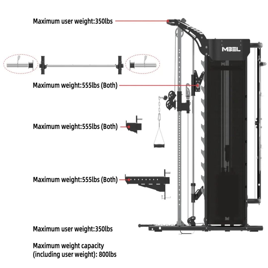 FTS-9H All In One Smith Machine Strength Gym Concepts