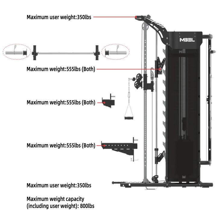 FTS-9H All In One Smith Machine Strength Gym Concepts