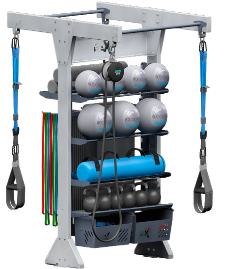 Gym Rax GR-SIBI-L Single Bay Bidirectional Suspension — Loaded manufacturer rendering