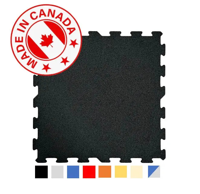 Interlocking Rubber Tile - 23" x 23" - 8mm | GymGrounds Flooring GymGrounds