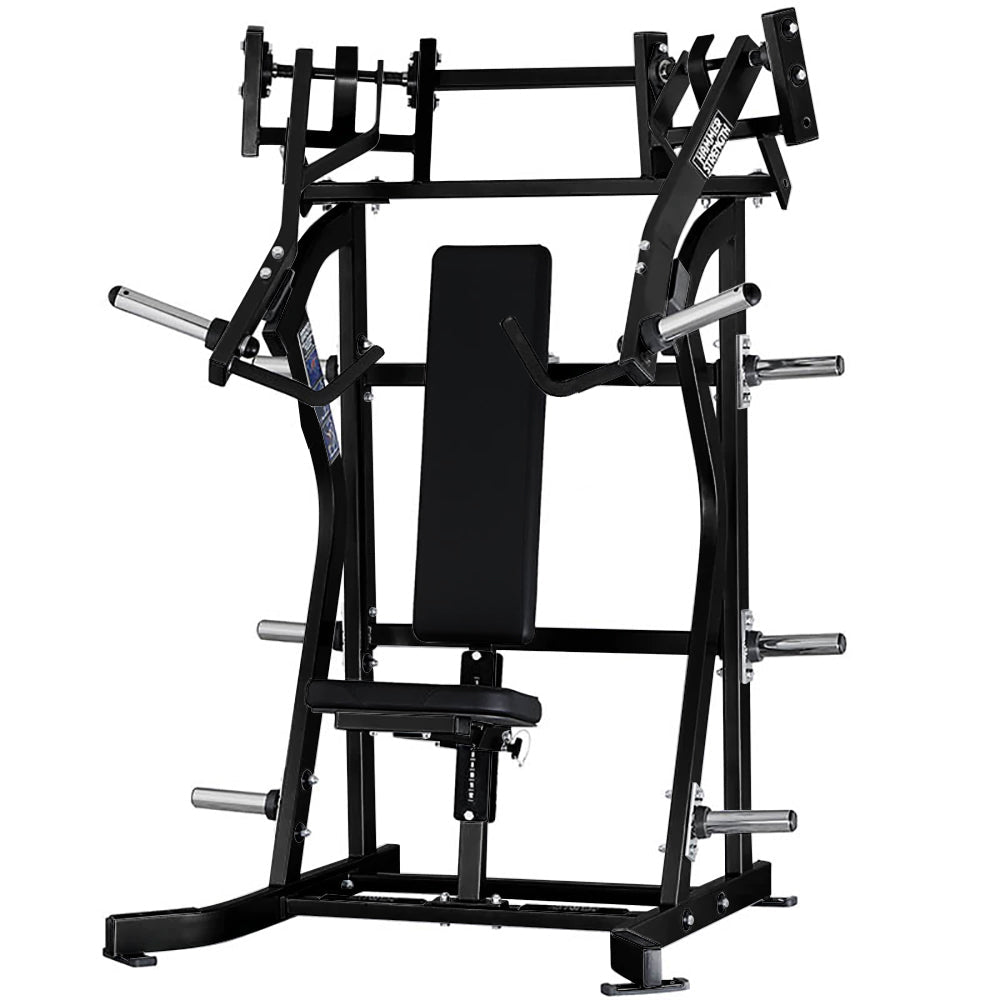 Hammer Strength Plate Loaded Iso-Lateral Incline Press — Horizontal Handles Commercial Hammer Strength