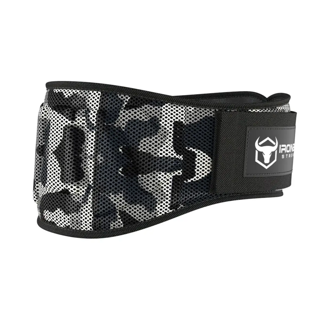Iron Bull Strength 6" Reinforced Nylon Lifting Belt Lifting Belts Iron Bull Strength Camo Gray S