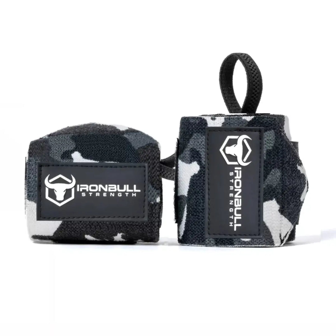 Iron Bull Strength Classic Wrist Wraps Accessories Iron Bull Strength Camo/Gray