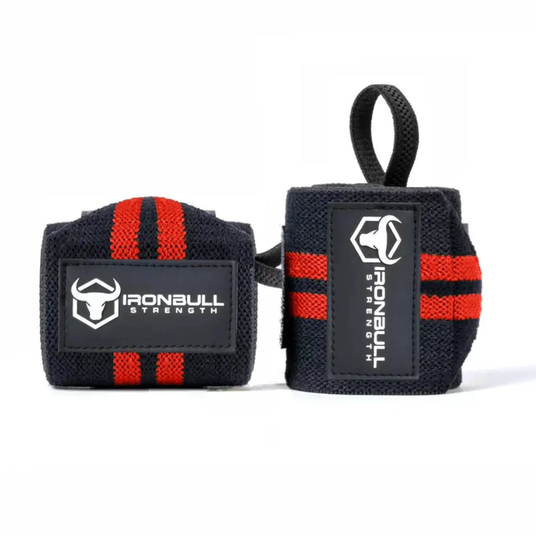 Iron Bull Strength Classic Wrist Wraps Accessories Iron Bull Strength Black/Red