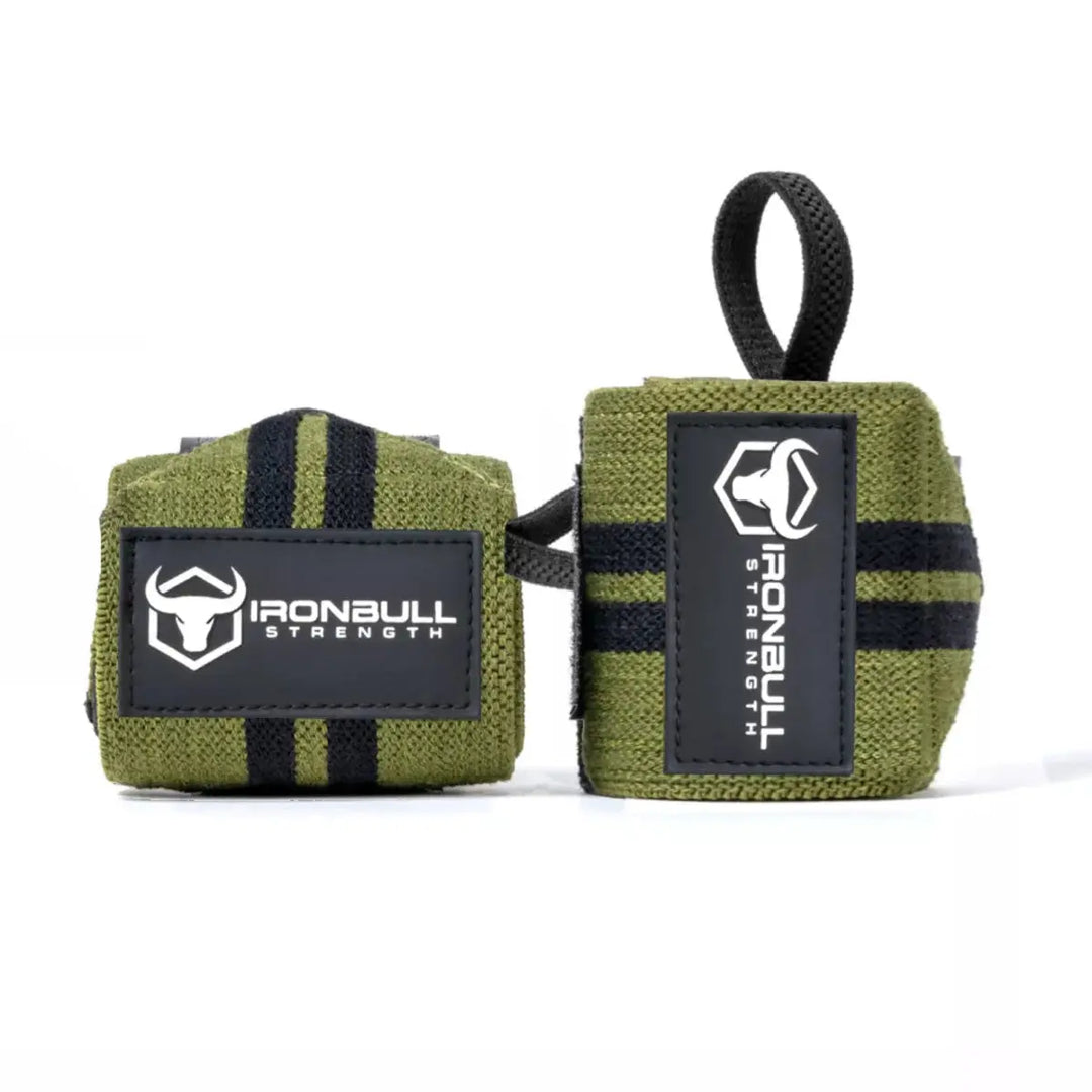Iron Bull Strength Classic Wrist Wraps Accessories Iron Bull Strength Milspec Green