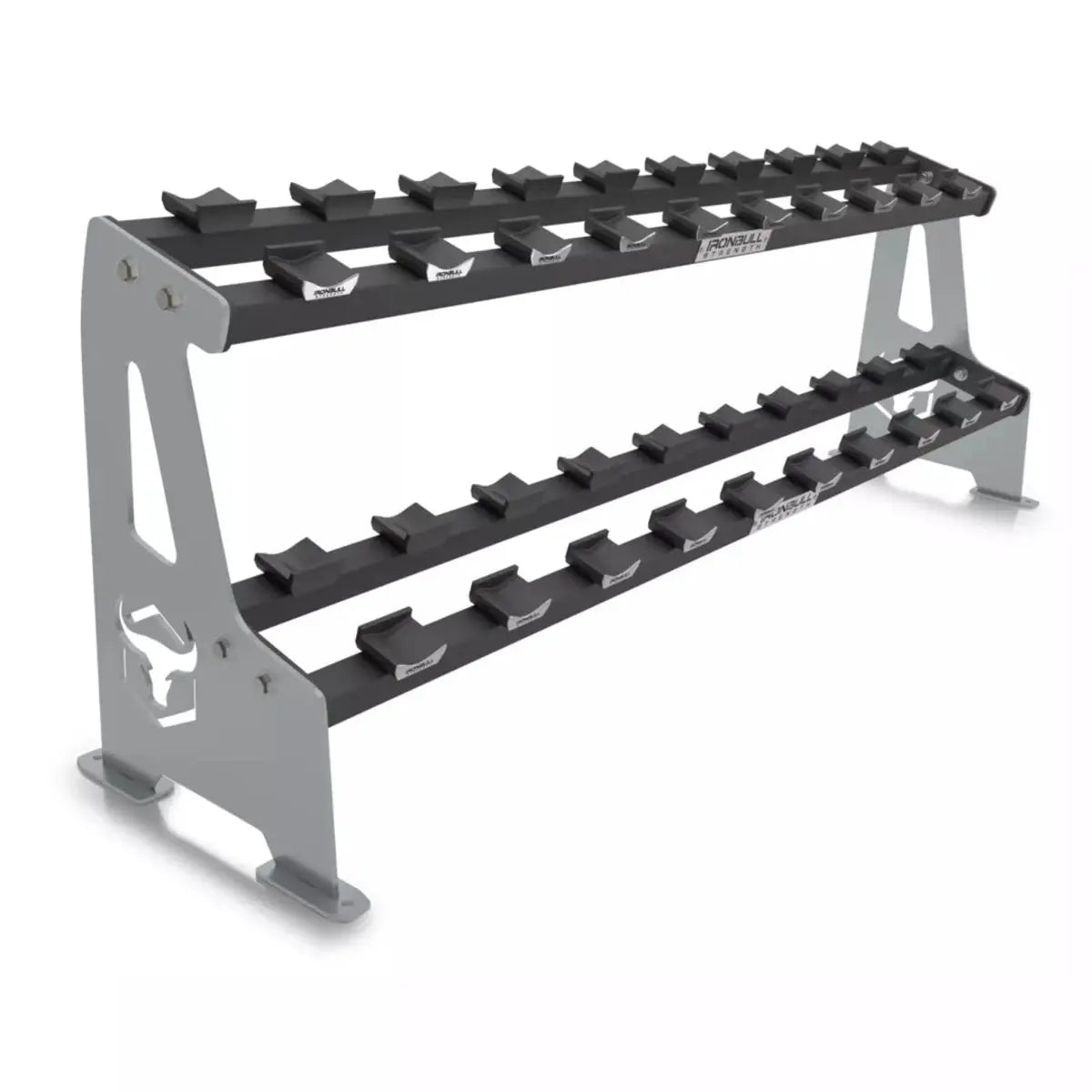 Iron Bull Strength Commercial 2-Tier Dumbbell Rack Strength Iron Bull Strength Gray