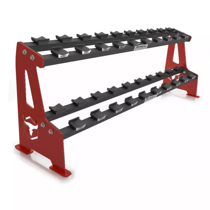 Iron Bull Strength Commercial 2-Tier Dumbbell Rack Strength Iron Bull Strength Red
