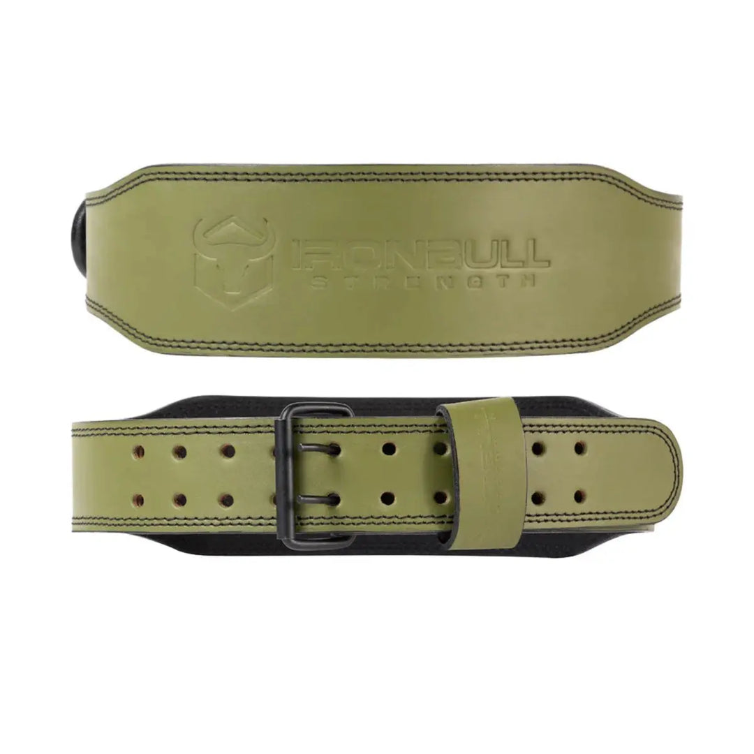 Iron Bull Strength Unleash 7mm Leather Lifting Belt Lifting Belts Iron Bull Strength Milspec Green Small