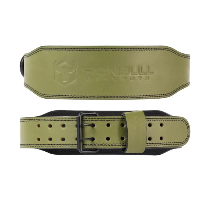 Iron Bull Strength Unleash 7mm Leather Lifting Belt Lifting Belts Iron Bull Strength Milspec Green Small