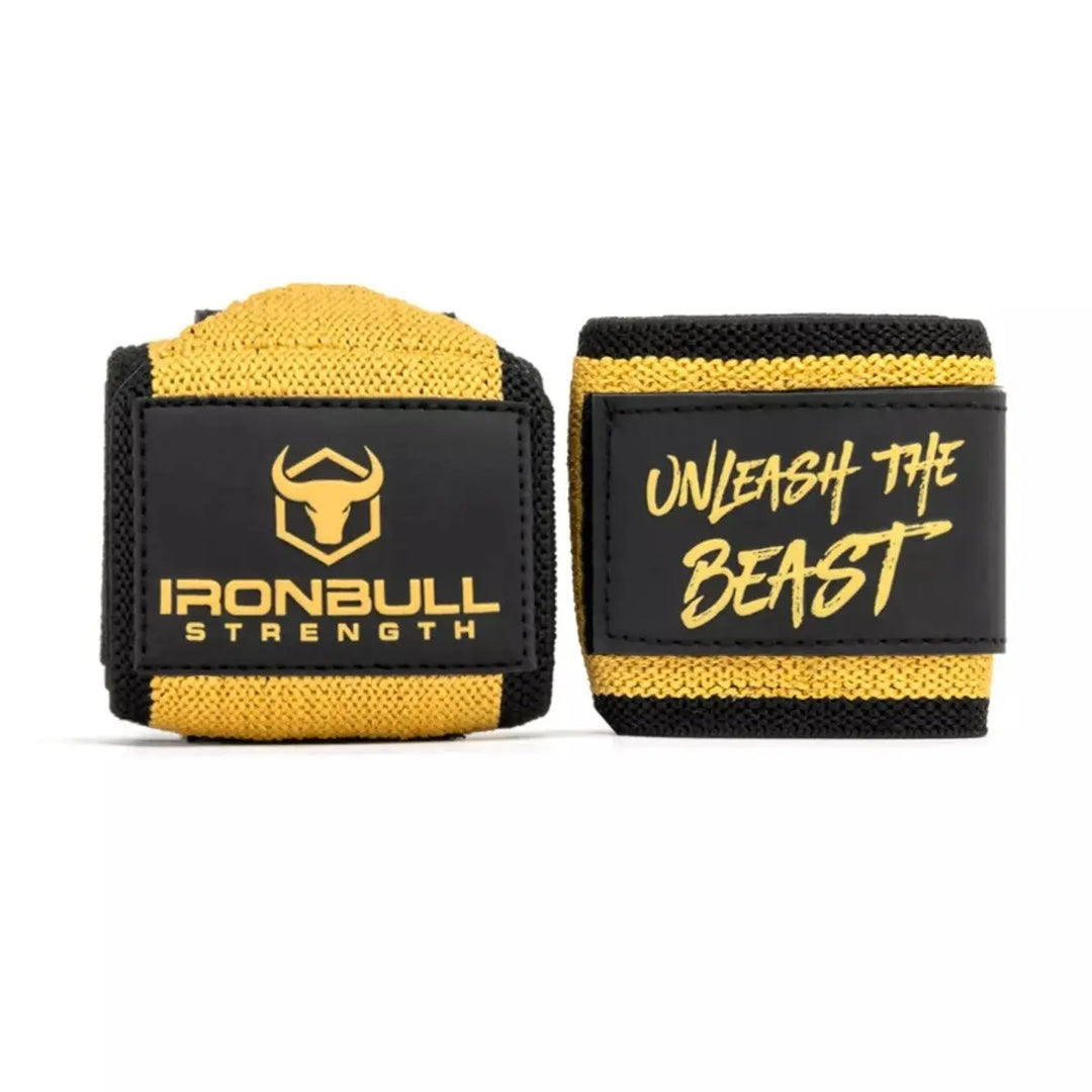 Iron Bull Strength Unleash Wrist Wraps Accessories Iron Bull Strength Gold