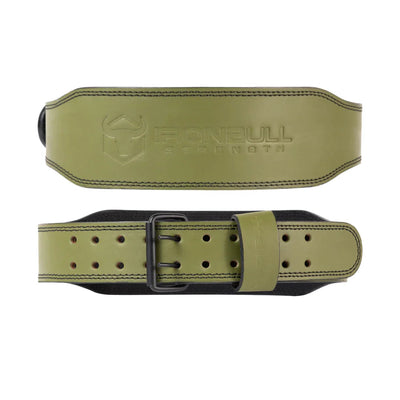 Iron Bull Strength Unleash 7mm Leather Lifting Belt Lifting Belts Iron Bull Strength Milspec Green Small