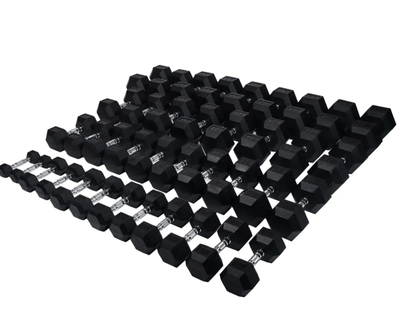 Premium Rubber Hex Dumbbell Set 5-100 single Gym Concepts