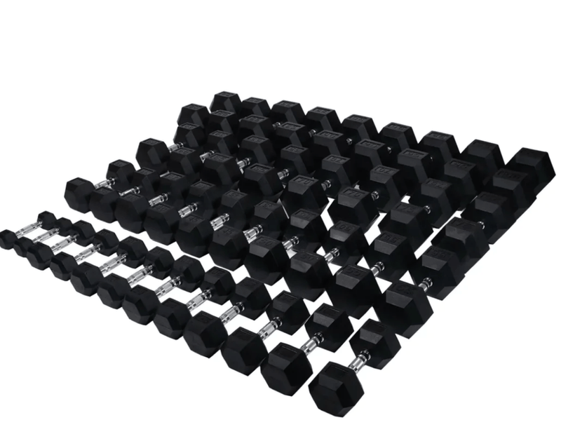 Premium Rubber Hex Dumbbell Set 5-100 single Gym Concepts